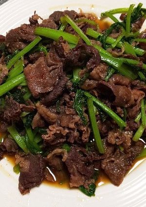 牛肉と小松菜の甘辛炒め-レシピのメイン写真