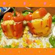 パプリカでハロウィンサラダ
