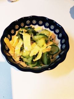 きゅうり、ワカメ、卵、じゃこの酢の物!-レシピのメイン写真