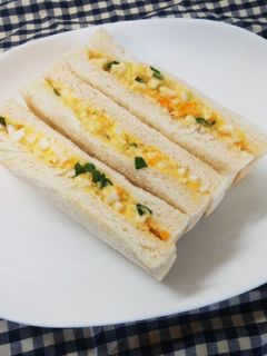 ☆卵サンド!カイワレ大根入り!彩り綺麗☆-レシピのメイン写真