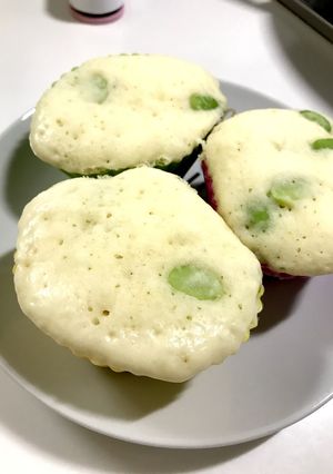 レンチン★材料2つ!枝豆蒸しパン-レシピのメイン写真