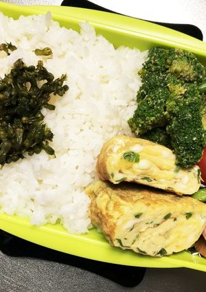 旦那弁当186♥ネギチーズの卵焼き弁当!-レシピのメイン写真