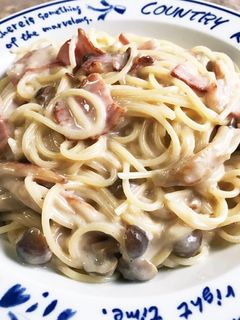 ベーコンとシメジのクリームパスタ-レシピのメイン写真
