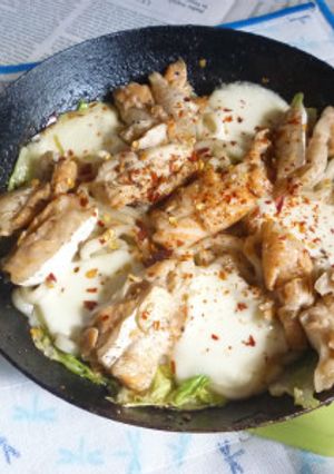 サーモン＋チーズ＋キャベツの焼きうどん-レシピのメイン写真
