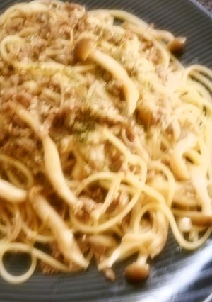秋キノコと牛そぼろのパスタ-レシピのメイン写真
