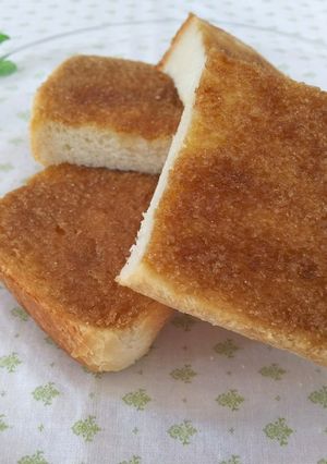 癒しの朝＊ほうじ茶シュガーバタートースト-レシピのメイン写真