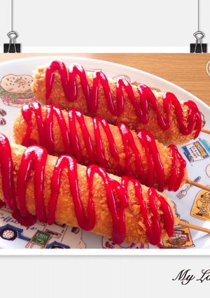 れぽ8♡チーズドッグチーズハットグ♡簡単-レシピのメイン写真
