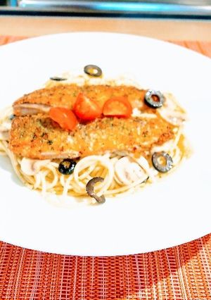 マイワシ香草パン粉焼きハーブバターパスタ-レシピのメイン写真
