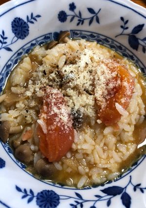 きのことトマトのほっこりスープごはん-レシピのメイン写真