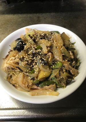 ナスとピーマンと春雨の炒め物-レシピのメイン写真