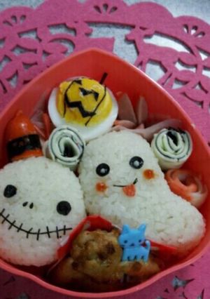 簡単ハロウィンおばけちゃんキャラ弁-レシピのメイン写真