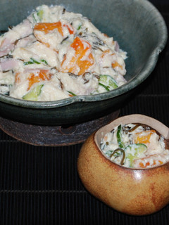 柿と豆腐とおからパウダーの秋サラダ♪-レシピのメイン写真