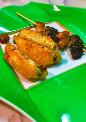 No2097 焼き手羽中と焼き椎茸-レシピのメイン写真