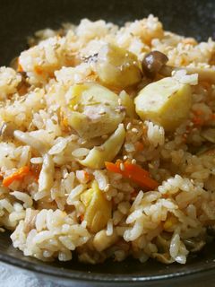 栗入り♪豚バラの中華風炊き込みご飯♪-レシピのメイン写真