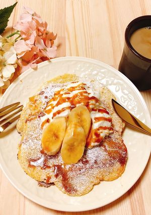 ふわとろやわらかパンケーキ&練乳ホイップ-レシピのメイン写真