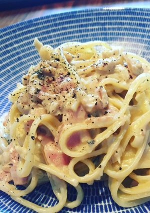 簡単！サーモンとベーコンのクリームパスタ-レシピのメイン写真