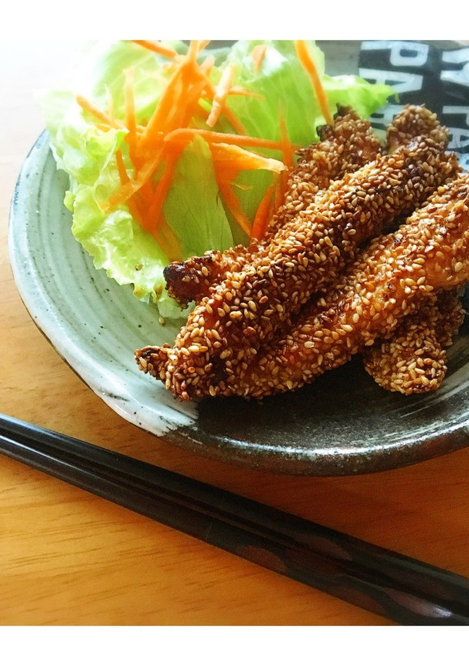 簡単＊お弁当にも＊ささみの胡麻焼き-レシピのメイン写真