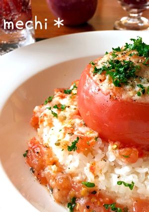 トマトファルシの煮込みかけご飯-レシピのメイン写真