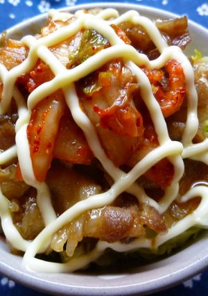 焼肉味のマヨ豚キムチ丼-レシピのメイン写真