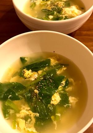 小松菜と卵のスープ-レシピのメイン写真