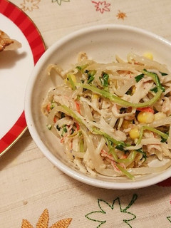 レンジで簡単♪豆苗ともやしの胡麻マヨ和え-レシピのメイン写真