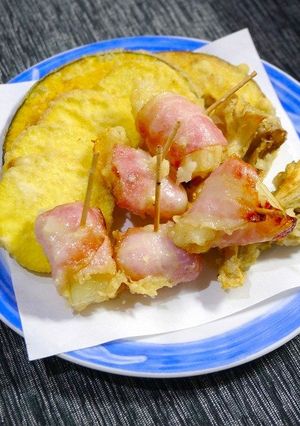 簡単！天ぷら☆玉葱のベーコン巻-レシピのメイン写真