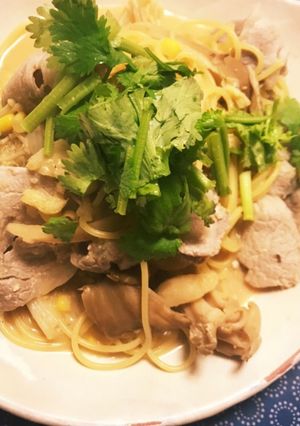 パクチー味噌クリームパスタ-レシピのメイン写真