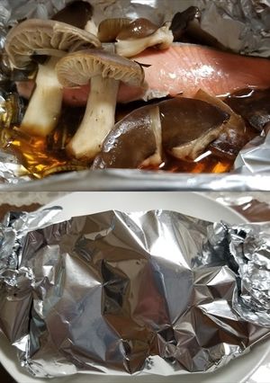 ウラベニホテイシメジと鮭のホイル焼き-レシピのメイン写真
