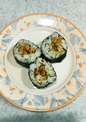 ラップで簡単納豆の太巻き-レシピのメイン写真