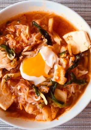 簡単糖質オフ☆キムチチゲ風こんにゃく麺-レシピのメイン写真