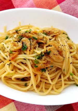 桜エビとにんにくのパスタ-レシピのメイン写真