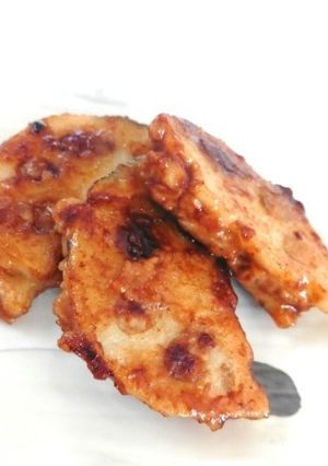 レンコンのはさみ焼き！味噌だれソース-レシピのメイン写真