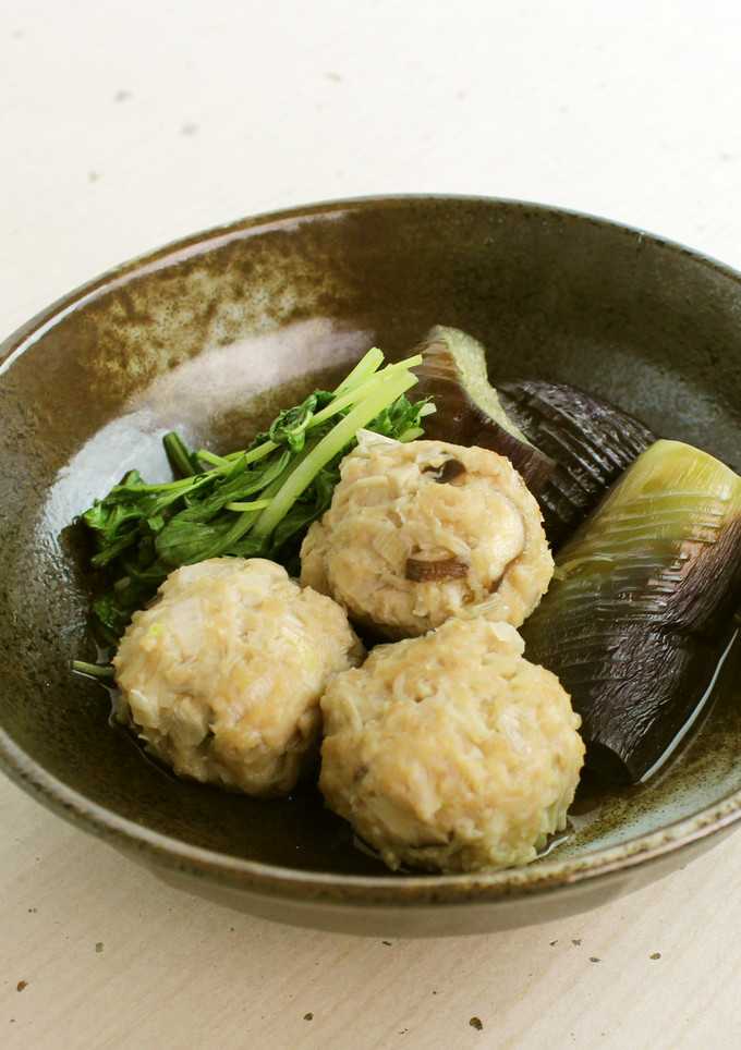 鶏団子と茄子の煮物（権太呂だし使用）-レシピのメイン写真