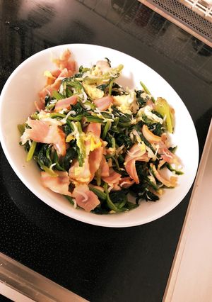 ほうれん草ベーコンの卵炒め-レシピのメイン写真