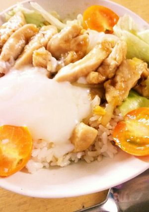 居酒屋風！蒸し鶏温玉飯-レシピのメイン写真