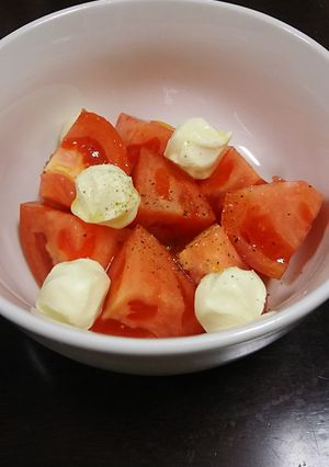 トマトとチーズ オリーブオイルをかけて♪-レシピのメイン写真