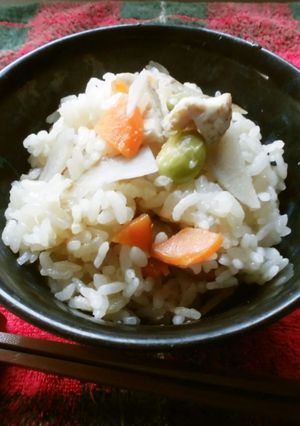 薄味仕立て！鶏ごぼう炊き込みご飯です。-レシピのメイン写真