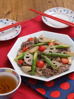 アスパラガスと牛肉の簡単☆オイスター炒め-レシピのメイン写真
