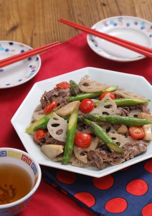 アスパラガスと牛肉の簡単☆オイスター炒め-レシピのメイン写真