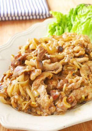 コク旨♡豚こまときのこのオイバター炒め-レシピのメイン写真
