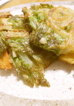 さつまいもとセロリの葉でおいしいかき揚げ-レシピのメイン写真