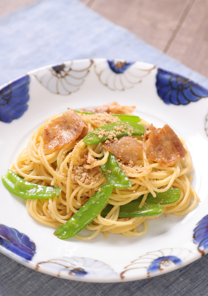 絹さやと豚ばら肉のコク旨☆柚子胡椒パスタ-レシピのメイン写真
