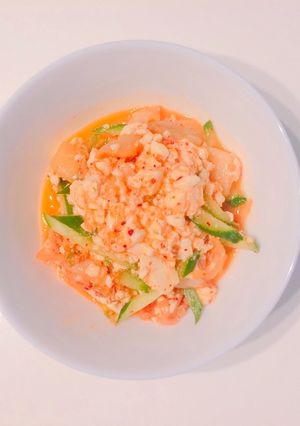 混ぜるだけ！豆腐のキムチ味噌和え-レシピのメイン写真