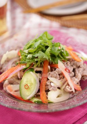 パクチー香る♪牛しゃぶのタイ風サラダ-レシピのメイン写真