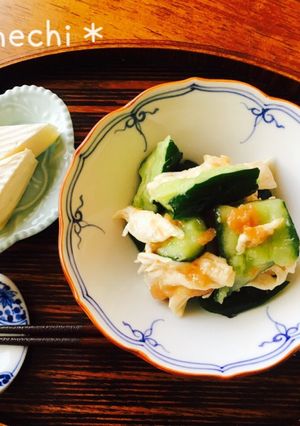 鶏ささみと胡瓜の梅和え-レシピのメイン写真