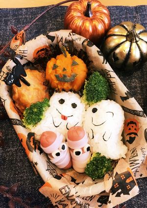 キャラ弁♡ハロウィンオバケちゃんズ-レシピのメイン写真