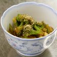 ゆで大豆とブロッコリーのごま味噌和え♪