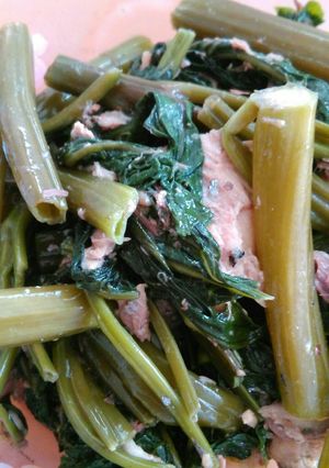 空芯菜と鯖水煮缶のオイスターソース炒め-レシピのメイン写真