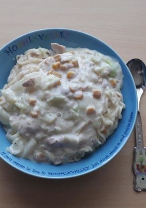 サッポロ一番塩ラーメン☆カルボナーラ風-レシピのメイン写真