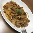 スペアリブの残りの煮汁で☆きのこパスタ